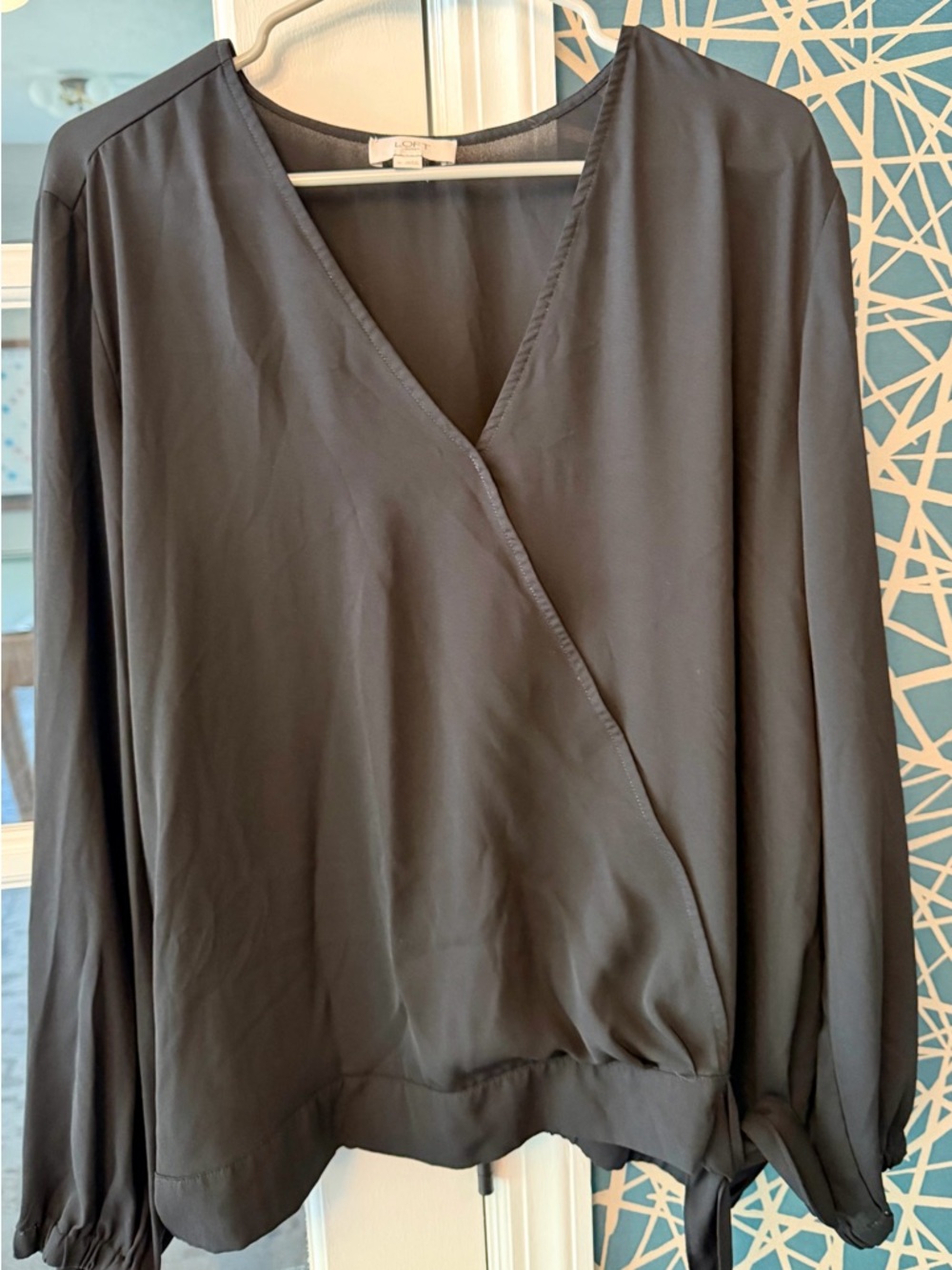 LOFT Black V-Neck Top